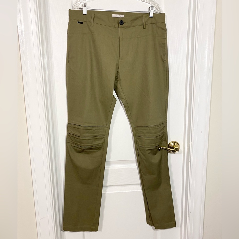 NEW Adidas SLVR Reinforced Knee Flap Pocket Cotton Pants Khaki Men's XL
